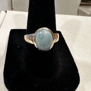 Sterling silver larimar ring